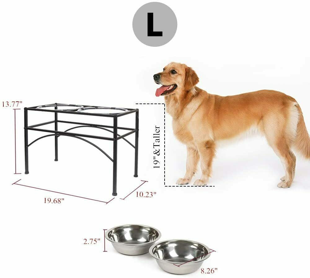 Feoyoho Acrylic Elevated Dog Cat Bowls Pet Feeder Double Bowl Raised Stand Comes with 4 Removable Stainless Steel Bowls. Perfect for Cats Puppies