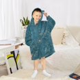thumbnail image 6 of FORMRS Wearable Blanket Hoodie with Sleeves for Kids Cozy Flannel Sweatshirt, Star Map, 6 of 7