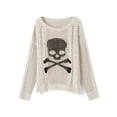 thumbnail image 3 of Elippeo Women Skull Sweater y2k Aesthetic Gothic Hollow Out Long Sleeve Tops Punk Style Crochet Pullover Knitwear Women Streetwear, 3 of 10