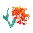 thumbnail image 3 of Underwater Duvet Cover Sets, Illustration of Red Haired Mermaid Romantic Imagination Theme, Bedding Set with 2 Duvet Covers & 4 Pillowcases, 2 Pack Queen Size, Dark Orange Turquoise, by Ambesonne, 3 of 7