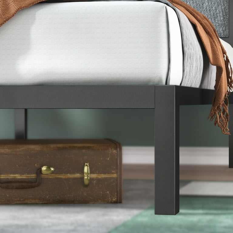 Zinus Korey 38 Metal Platform Bed with Upholstered Headboard King Walmart