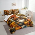 thumbnail image 3 of Manfei Cute Gnome Bedding Comforter Set 7pcs, Fall Pumpkin Sunflower King Bedding Sets, Harvest Season Thanksgiving Gifts Bed Sheets, Breathable Home Decor, 3 of 8