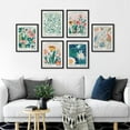 thumbnail image 4 of PixonSign Framed Canvas Print Wall Art Set - Multicolor Floral Botanical Flower Market Posters - Set of 6 Vintage Retro Antique Mixed Media Country Cultural Art Wall Décor - 11"x14"x6 Black, 4 of 5