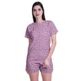 thumbnail image 1 of Moomaya Womens Printed Tee and Shorts Pajama Set PJs,Short Sleeve Sleepwear Nightwear S-XXL, 1 of 7