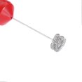 thumbnail image 2 of Handheld Egg Beater Handheld Stainless Steel Electric Milk Coffee Frother Red, 2 of 4