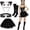 Black Cat, variant on 4PCS Day of the Dead Costume Set for Women, Flower Skull Headband Veil, Sugar Skull Mask, Flower Necklace, Skeleton Gloves, Halloween Cosplay Accessories for Party