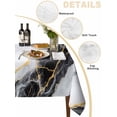 thumbnail image 2 of Marble Black Table Cloth, Gold Foil Ceramic Style Cracks Scratches Waterproof Tablecloth for Rectangle Tables, Reusable Washable Fabric Table Cover for Restaurant Kitchen Dining Tables 54"x108", 2 of 6