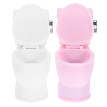 TABLZONE Dollhouse Bathroom Accessories Set, 2 Pieces Plastic Miniature Decor in Assorted Colors for Dollhouse