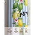 thumbnail image 6 of Lemon Wreath Sheer Curtains 108 Inch Long 2 Panels, Summer Fruit Frangipani Starfish Blue Stripes Light Filtering Rod Pocket Curtains, Sheer Voile Drapes for Living Room Bedroom, 52"x108", 6 of 8