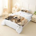 thumbnail image 2 of Homewish Kawaii Dog Cat Twin Comforter Sets,Pet Love Theme Bedding Set,White,Polkadot Reversible,2-Piece,1 Comforter and 1 Pillowcase, 2 of 7