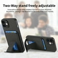 thumbnail image 6 of Case for iPhone 12 with Hidden Kickstand, Carbon Fiber Texture Wallet Case with Card Holder for iPhone 12 Magnetic Car Mount Shockproof Military Grade Protection Cover, Black, 6 of 10