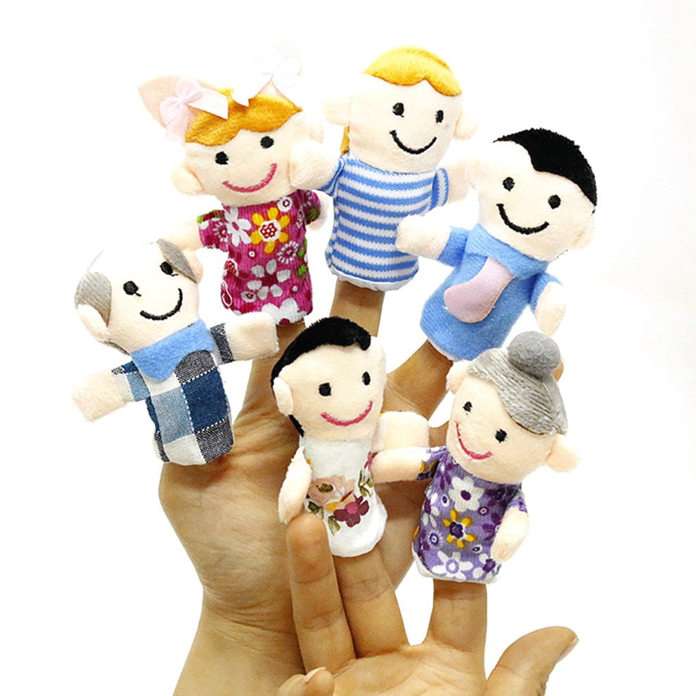 Story Finger Puppets 6 People Family Members Baby Kids Early