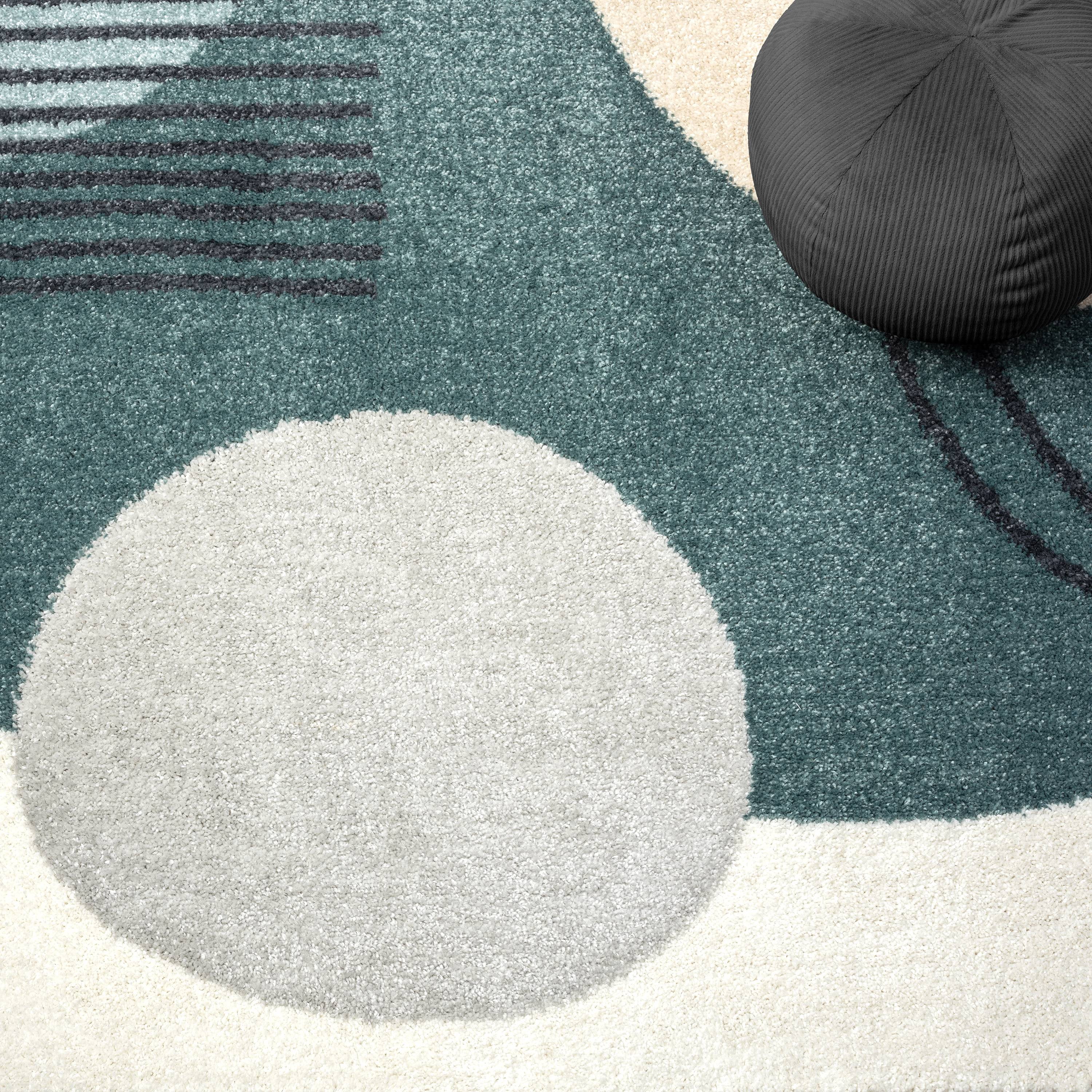 Abani Deco Collection Area Rug Mid Century Modern Bedroom Living Room Decor Floor Rug 6 x 9 Cream Green