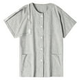 thumbnail image 1 of SOMOWI Graphic Tees for Men Nursing Loose No Need To Take Off Postoperative Recovery Short Sleeve Light Gray Fall Tops L, 1 of 3