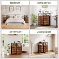 thumbnail image 6 of Eunos Dresser for Bedroom, 4 Drawer Nightstand with Charging Station, LED and Open Shelf, Wood Grain Print, 6 of 8