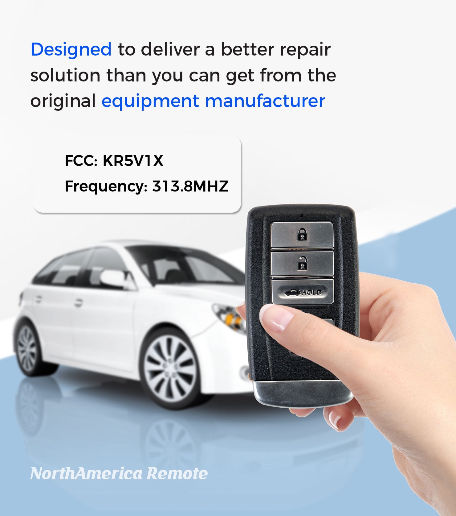 Replacement Smart Key Fob with DIY Setup Tool Compatible for Acura ILX RLX TLX 2015 2016 2017 2018, Keyless Entry Remote FCCID KR5V1X