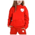 thumbnail image 2 of LUOGENLI Outfits Baby Girl Rompers 3-6 Months Pack Reindeer Girls' Hoodie Set Children's Two Piece Set Medium and Small Children's Solid Color Long Sleeved Hoodie and Sweatpants Red 2-3 Years, 2 of 5