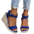 thumbnail image 3 of Espadrilles Compensées pour Femmes Plateforme Bride Croisée Boucle Cheville Bout Ouvert Sandales d'Été, 3 of 7