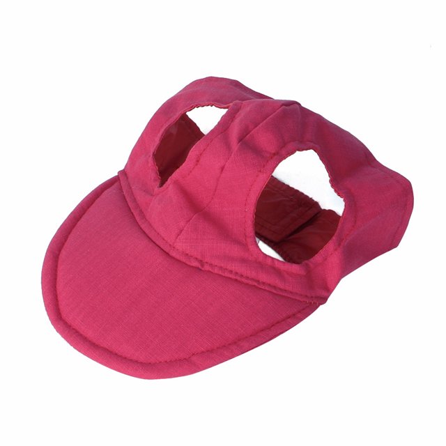 Gorra de béisbol para mascotas con orificios para las orejas, protección solar, cómoda para la piel, sombrero deportivo para cachorros y perros, color rojo
