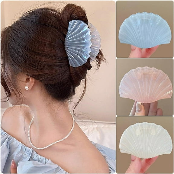Crusward‌ Seashell Hair Claw Clip for Women, Beach Seashell Hairpin , Beach Wedding Hair Accessories for Thick Thin Fine Hair for Women and Girls