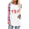 thumbnail image 2 of YWDJ Valentines Day Tops for Women Plus Size Long Sleeve Plaid Tops Valentines Day Shirts for Women Dressy Hearts Print Blouses Crew Neck Pullover Tops Raglan Sleeve Tees Tops Yellow L, 2 of 4