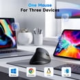 thumbnail image 2 of AOC Ergonomic Mouse, Wireless Rechargeable Vertical Mouse, 200H Working Time, 4800 DPI Optical Tracking, Silent Button, RGB, 2.4GHz Programmable Mice for Laptop, Desktop, MacBook, Black, 2 of 9