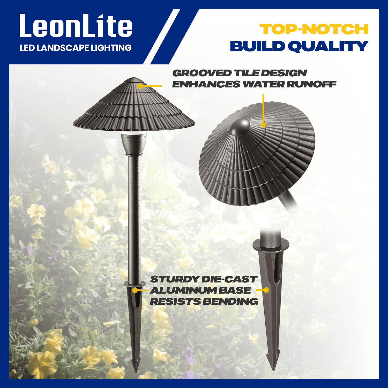 8 Pack Low Voltage Landscape Lighting, AC/DC 12-24V, Waterproof