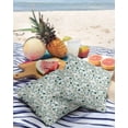 thumbnail image 3 of Pack of 2 Outdoor Pillow Covers, White Flowers Green Background Waterproof Square Throw Pillowcase Cushion Decorative Pillow Covers for Couch Patio Tent, 16x16 in, 3 of 6
