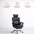 thumbnail image 3 of Ilios Innova | Silla Ejecutiva Ergonómica Negra con Cabecera y Soporte Lumbar, Altura Ajustable, Base Cromada con Ruedas, Diseño Moderno para Oficina, 3 of 9