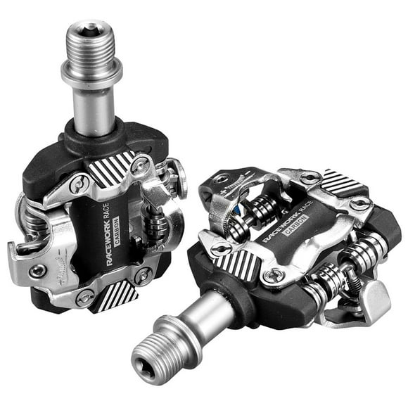 RACEWORK MTB Bike Pedals Mountain Bicycle Bearing Clipless Pedals Lightweight Dual Platform SPD Pedal 9/16 Inch for MTB Mountain Bike Road Bike