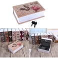 thumbnail image 3 of Caja de seguridad, caja fuerte con forma de libro Haofy con llave, caja fuerte con forma de diccionario, caja fuerte con cerradura para guardar dinero, estilo diario rosa, 3 of 8