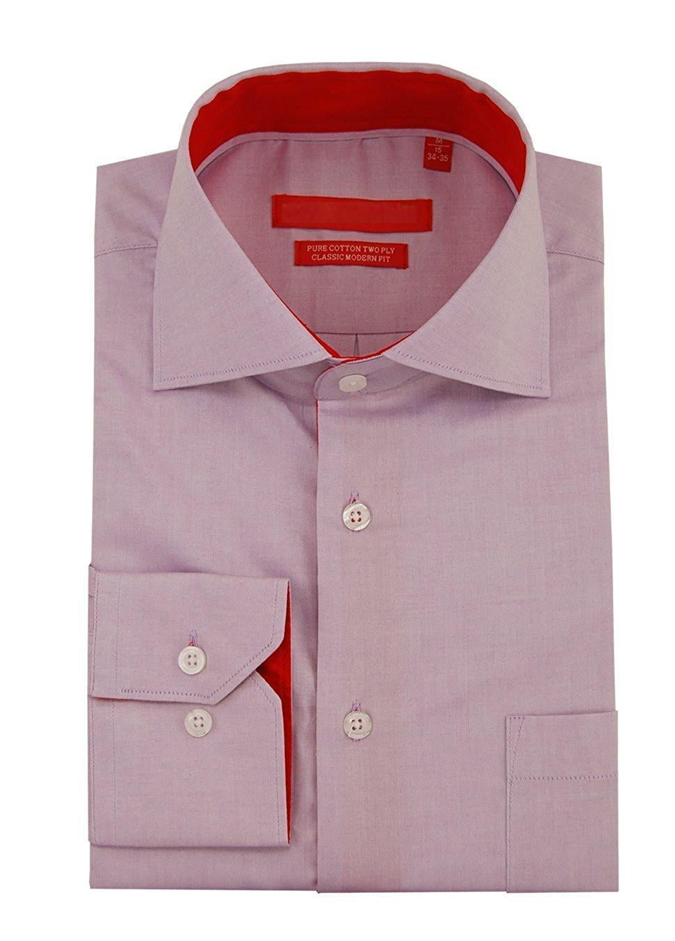 Mens Lilac Shirt DTI DARYA TRADING GV Executive 100 Cotton