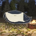 thumbnail image 2 of Outsunny Chaise de Camping Double, Chaise de Camp Rembourrée avec Porte-Gobelets, Bleu Marine, 2 of 10