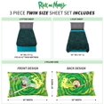 thumbnail image 3 of Rick and Morty Kids Twin Sheet Set, Blue, Black and Green, 3 of 8