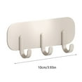 thumbnail image 2 of Mupvlun Coat Rack with 3 Hooks – Wall Mounted 4" Coat Rack, Home Storage Hooks for Hanging Clothes, Hats, Purse and Keys Beige, 2 of 7