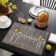 thumbnail image 3 of Geometric Diamond Striped Pattern Summer Placemats Table Placemats Set Of 6-Linen Kitchen Washable Placemats Table Mats 11.8"x17.7" Non-Slip Heat Resistant, 3 of 5