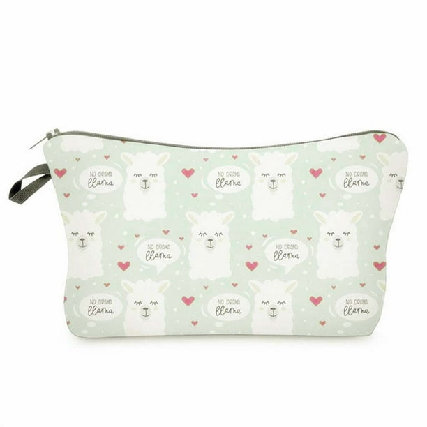 Fiudx Neceser de Maquillaje con Estampado de Letras para Mujer, Neceser de Viaje para Guardar Artículos de Tocador B
