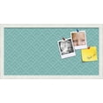 thumbnail image 2 of PinPix ArtToFrames 10x22 Custom Cork Bulletin Board Peaks Modern Pattern Aqua   Poster Board Has a Fabric Style Canvas Finish, Framed in Satin White Frame (PinPix-1790), 2 of 6