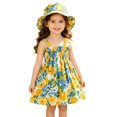 thumbnail image 2 of Busydd 3 Months-3 Years Baby Girl Dress with Hat Fashion Floral Print Sleeveless Sundress Casual Summer Cute Girls Dresses 18-24 Months, 2 of 9