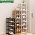 thumbnail image 7 of 7-Tier Modern Bamboo Shoe Rack - Vertical, Slim, Space-Saving Shoe Organizer for Small Spaces, Closet, Entryway, Corner, Garage, Bedroom, 7 of 7