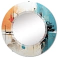thumbnail image 2 of Designart "composition Fusion V" Abstract Collages Round Wall Mirror - Modern Oval Printed Decorative Oversized Mirror - Multiple Color Options, 2 of 4
