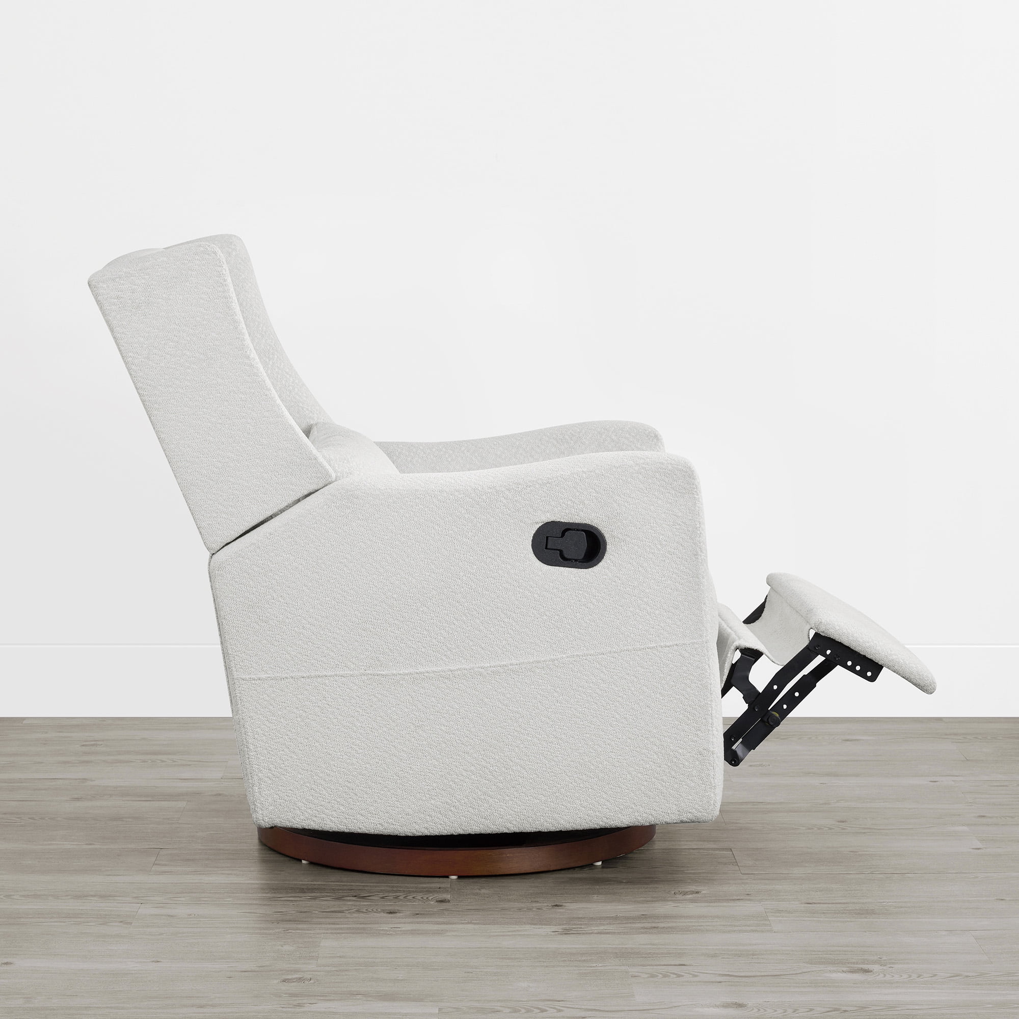 Spruce & Spring Manual Swivel Glider Recliner with Storage Pocket, Ivory