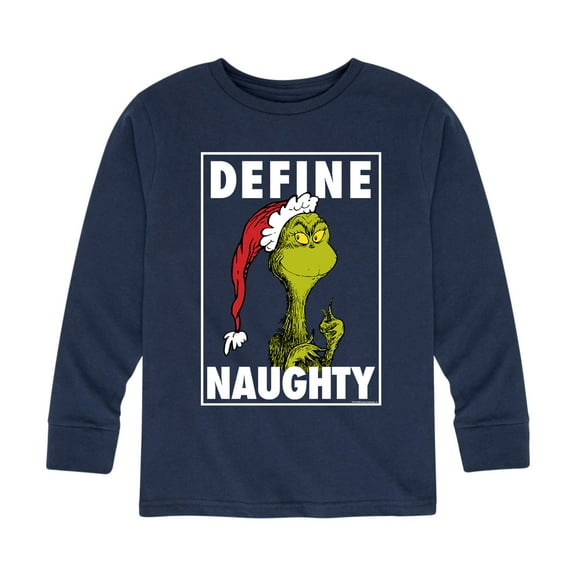 Dr. Seuss - The Grinch Define Naughty - Toddler And Youth Long Sleeve Graphic T-Shirt