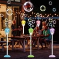 thumbnail image 4 of Light Up Bubble Torch Lamp, 47 Inch Adjustable Height Rechargeable Standing Bubble Blower with Lights and Music, Ideal for Outdoor Garden Patio Wedding Party Event Decor (Green), 4 of 9