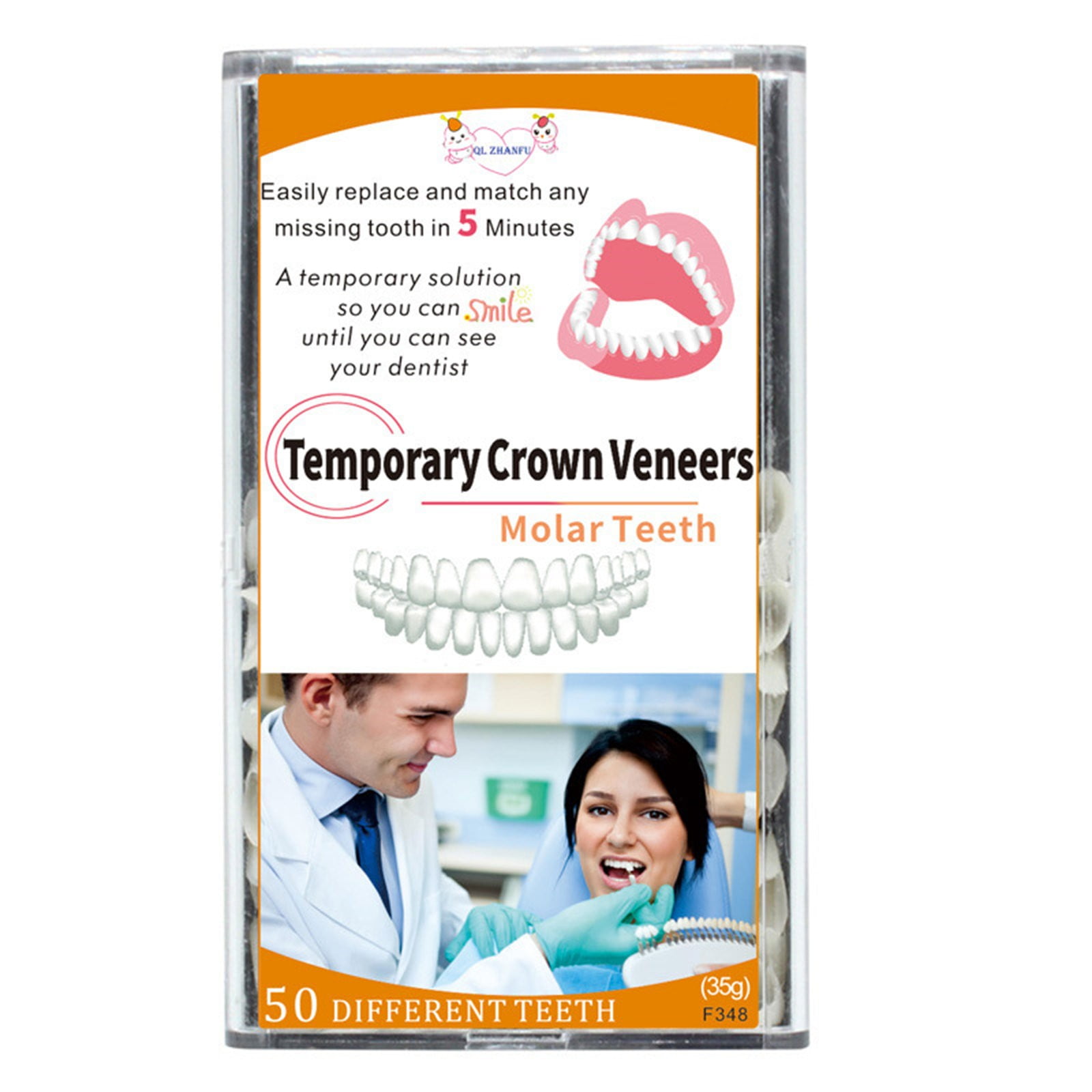 MIARHB Temporary Tooth Kit For Filling The Missing Broken Tooth And Gaps Moldable Temporary Crown Veneers Material Anterior Front Back Molar Teeth Swish Smile