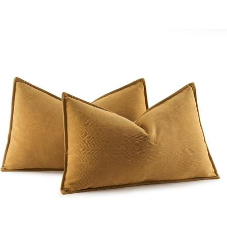 

MIULEE Pack of 2 Mustard Yellow Decorative Pillow Covers 16x16 Inch Soft Chenille Couch Throw Pillows Farmhouse Cushion Covers with Elegant Design for Sofa Bedroom Living Room Home Decor