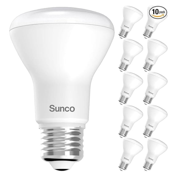 Sunco 10 Pack BR20 LED Bulb Dimmable, Small Recessed Lighting Bulbs, R20 Mini Flood Light Indoor, LM, 7W (50W Equivalent), 4000K Cool White, E26 Base, Can Light for Home, Kitchen, Bedroom UL.
