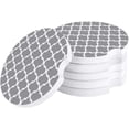 thumbnail image 1 of RYLABLUE Geometric Moroccan Pattern Gray Set of 4 Car Coaster for Drinks, Absorbent Ceramic Stone Coasters Cup Mat with Cork Base for Home Kitchen Room Coffee Table Bar Decor, 1 of 5