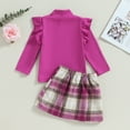 thumbnail image 4 of Okbabeha Toddler Little Girls Christmas Outfits Turtleneck Long Sleeve Sweater Shirt+Plaid Skirt Dress Fall Winter Clothes Set, 4 of 7