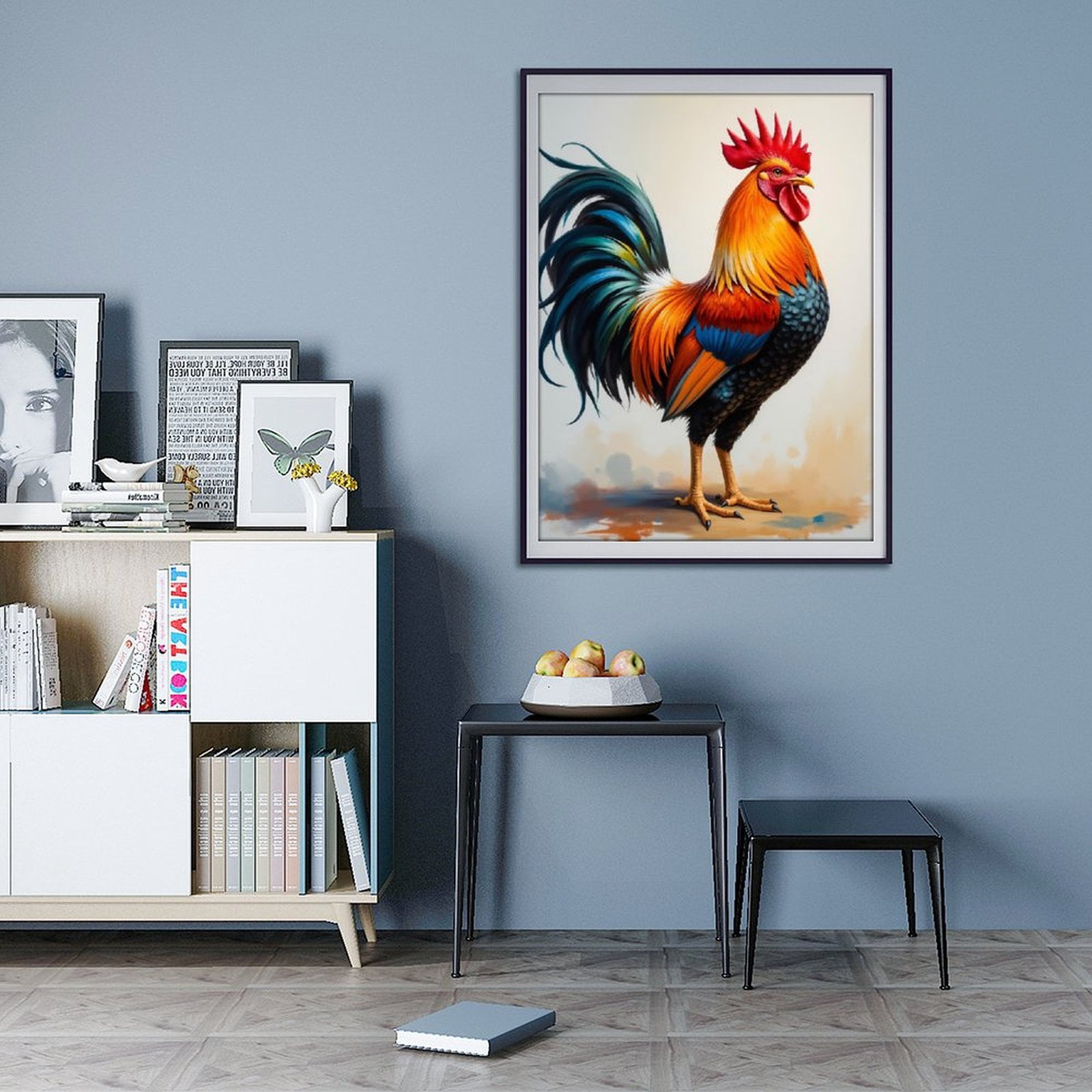 Diamond Art Kit for Adults, Vibrant Colorful Rooster Painting Diamond Painting for Adults Beginners, 5D DIY Diamond Art Painting Kits, Colorful Diamond Painting Craft for Home Decor 12x16